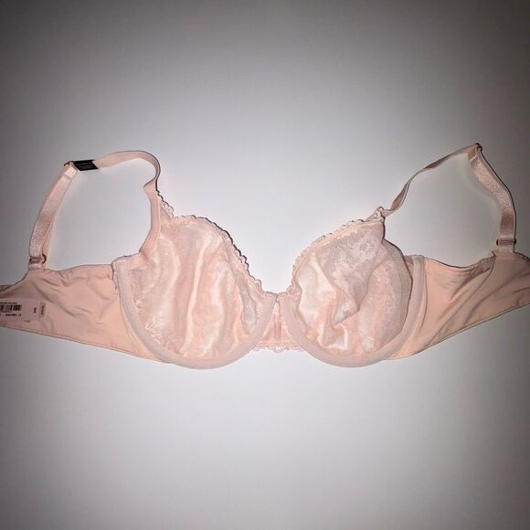 Victoria's Secret Peach Floral Lace Underwire Unlined Demi Bra Size 34D NWT - Picture 13 of 16
